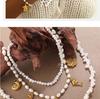 Elegant Pearl and Stainless Steel Beach-Style Necklace & Bracelet Set for Women