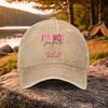 Birthday Print Washed Baseball Cap Unisex Casual Golf Hat Outdoor Daily Wear