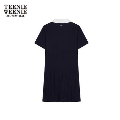 Women's Colorblock Polo Collar Dress