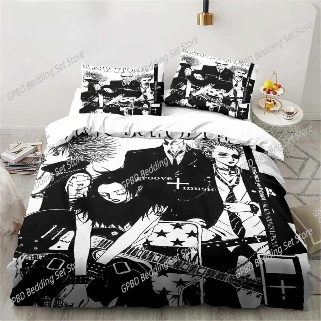 Luxury  New 3D Print Cartoons Black Stone NANA Manga Bedding Set Single Twin Full Queen King Bed Set Bedroom Duvet Cover Sets