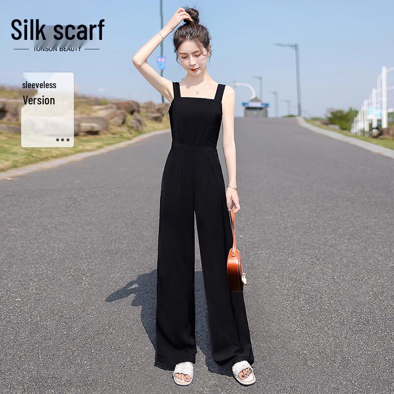 Women s Sleeveless Wide-Leg Jumpsuit L