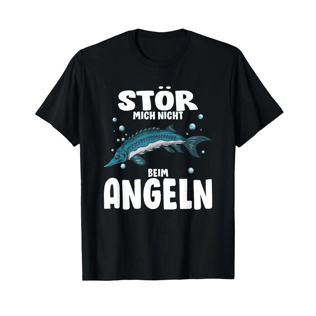 T Shirt With Gerunisex Text Angler Srr Mich Nicht Beim Fishing French Language Vintage Fashion Soft Unisex