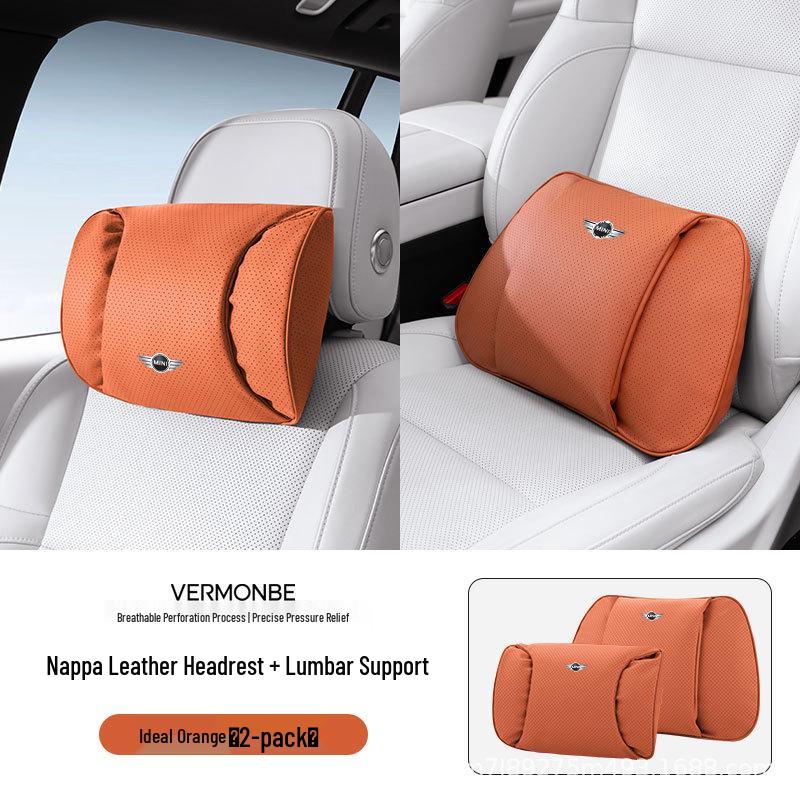 Compatible Headrest and Lumbar Support Cushion for BMW Mini Countryman/One/F54F60 - Neck Protection Pillow