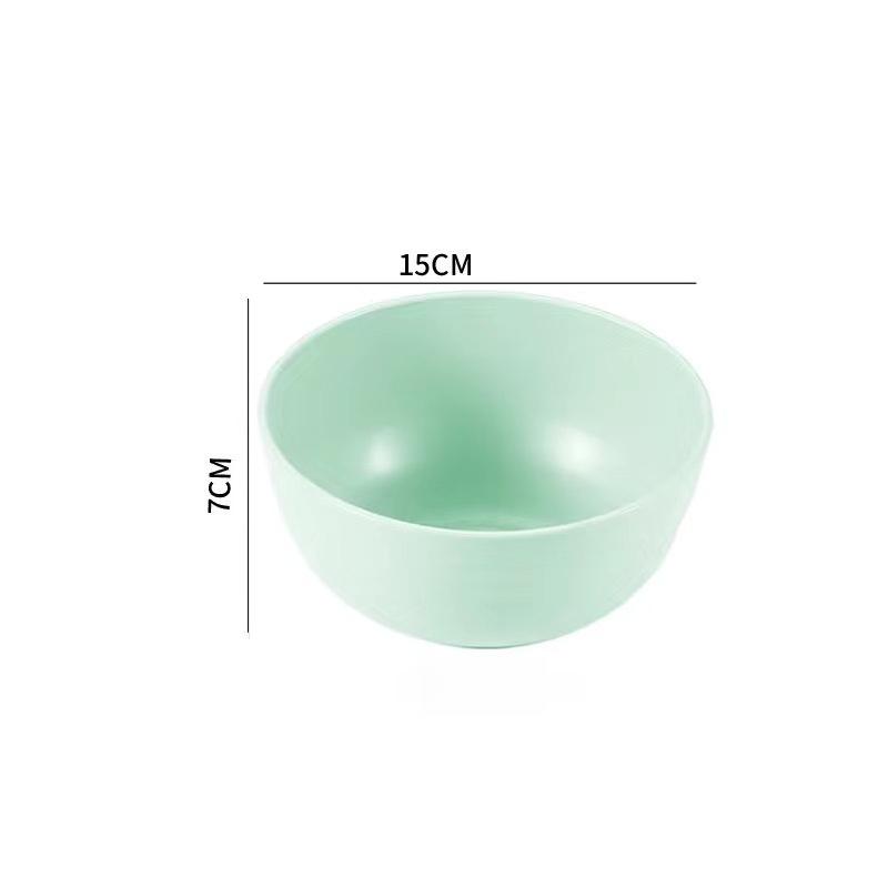 Ramen Salad Bowl Set 15cm Classic Wheat Straw PP Plastic Bowl for Office Workers Students for Dormitory Instant Noodle