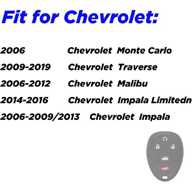 Key Fob Cover for Chevy GMC Hummer: 5 Buttons Key Fob Case Fit for Chevy Traverse Malibu Impala Limited Monte Carlo GMC Acadia Limited Denali Savana