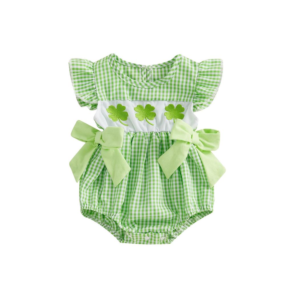 Baby Four-leaf Embroidered Jumpsuit