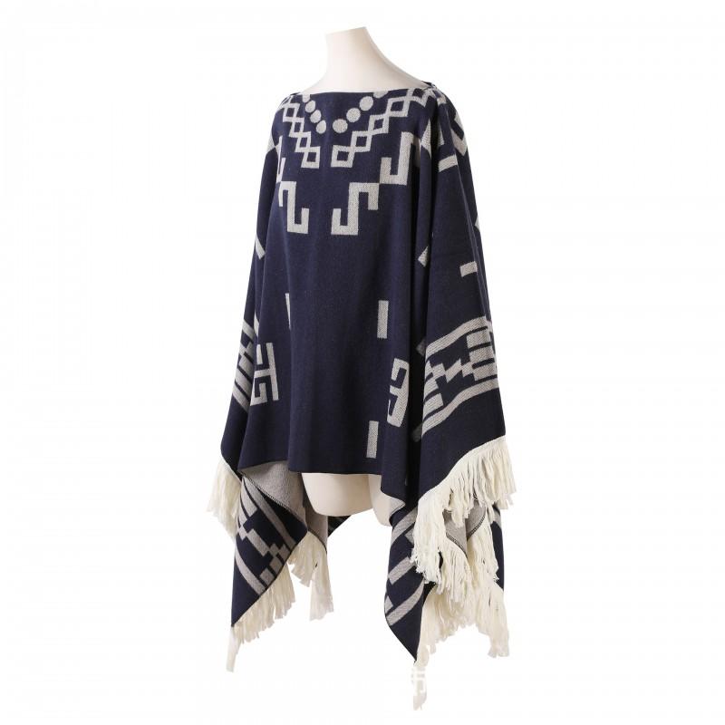 Unisex Knit Shawl With Fringe Warm