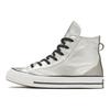 Converse Chuck Taylor All Star Synthetic Leather Liquid Silver Anti-Slip Shock Absorption High-Top Board Shoes Women's Silver Grey