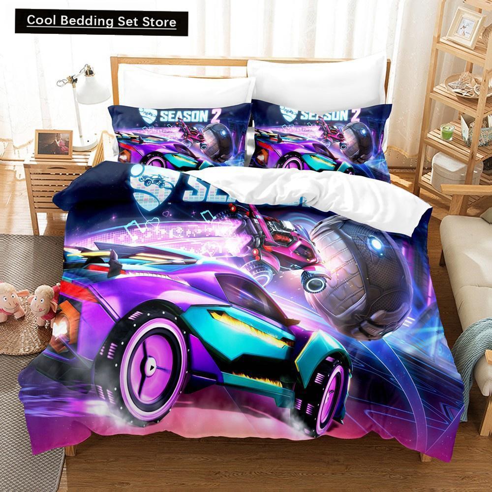 New Rocket League Bedding Set Bedspread Single Twin Full Queen King Size Car Rocket League Bed Set Kids Boy Bedroom Duvet Cover
