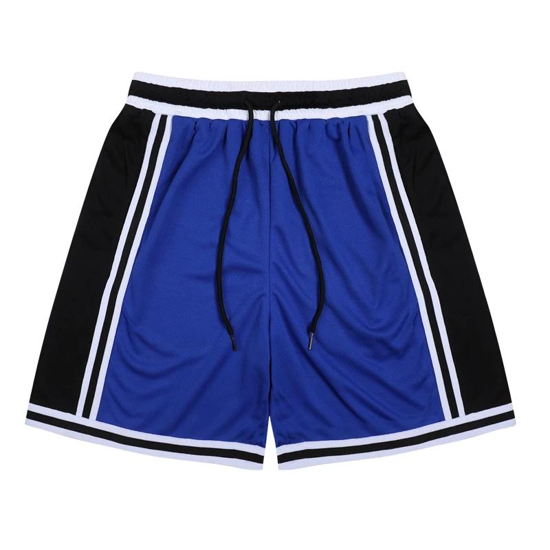 Quick-Dry Trendy Casual below the Knee Fitness Basketball Shorts L, 175CM чёрный/синий