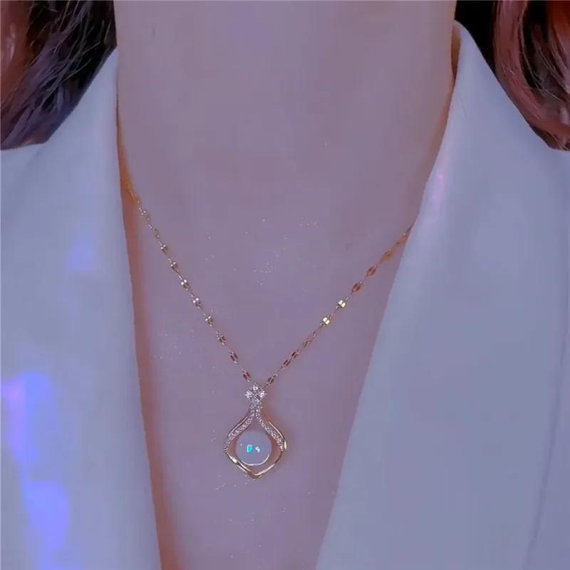 2024 Punk Neo-Gothic Shiny Zircon Double Cross Necklace for Women Fashionable Accessorize Daily with Anniversary Gifts