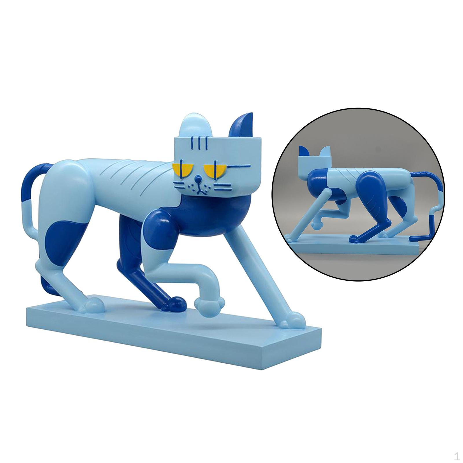 

Cartoon Cat Figurine Funny Collectible Collection - Lover Gifts for Men Gifts, Office Blue