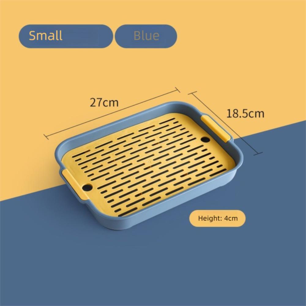 Plastic Tea Tray Plate Rectangle Small Pet Toilet Tray Simple Drain Tray  Food Dishs