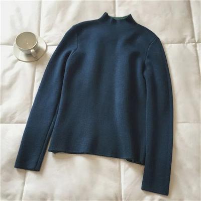 Pulôver de malha fino feminino coreano elegante malhas de fundo roupas meia gola alta mais veludo engrossar camisola quente