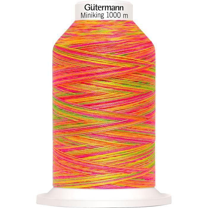 Fil à coudre Gütermann Miniking Multicolor, N° 120 9878 Fuchsia-Orange