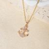 Fashion Anchor Zirconia Pendant Necklaces for Women Stainless Steel Jewelry