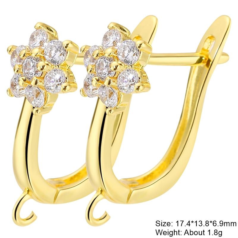 Juya 2 4 Pcs/Lot DIY Anti-Allergy Gold Silver Plated Schwenzy Fastener Ear Wire Hooks Women Earrings Accessories Supplies