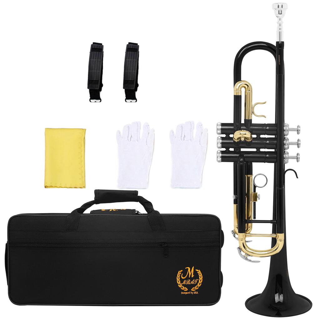 SLADE Bb Trumpet for Beginner B Flat Premium Brass body Colorful Trumpet Professional Brass Musical Instrument with Case Gloves