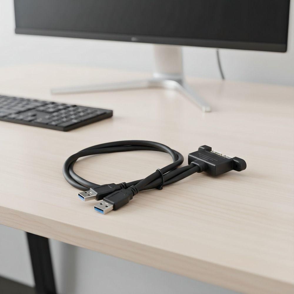 50cm USB Extension Cable 2 Ports Dual USB Front Panel Header USB 3.0 Cable  Computer Accessory