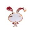 Country Pink Rabbit Brooch Femininity Versatile Diamond-Encrusted Animal Brooch Niche Design Pin Accessories