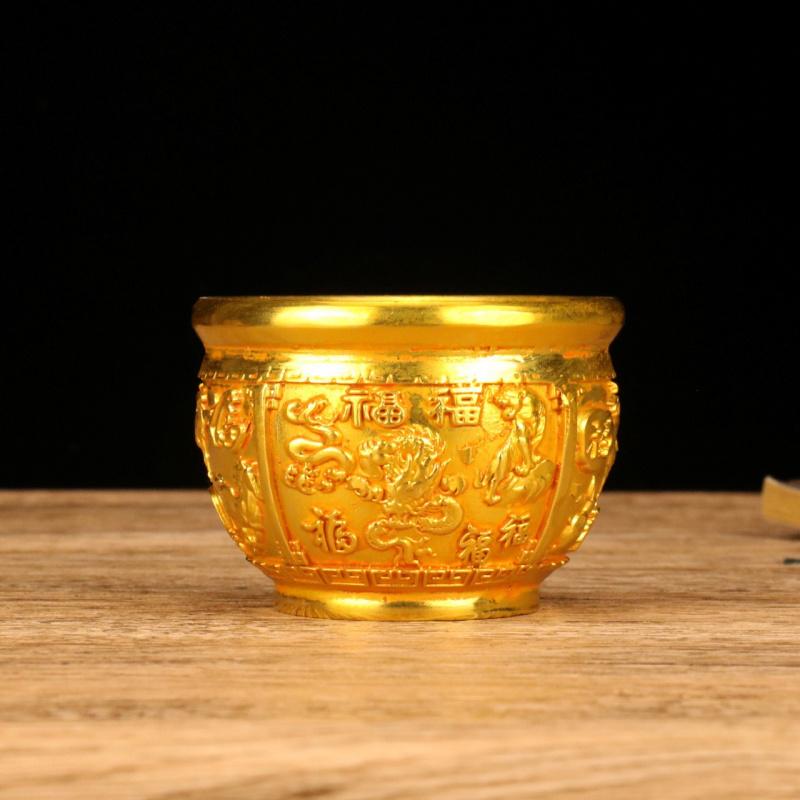 Alloy Cylinder Ornament Collection Imitation Copper Gilt Zodiac Cylinder Ornament