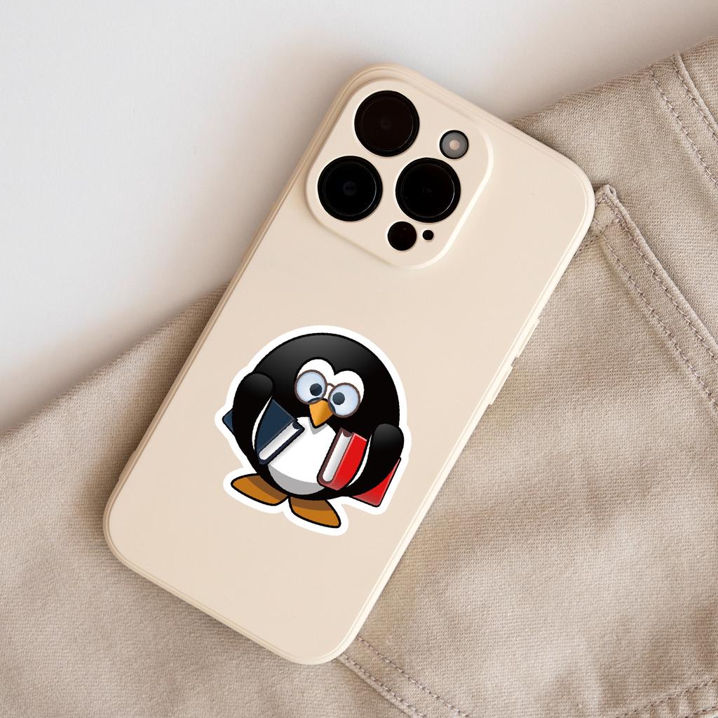 50 Pieces of Cute Cartoon Penguin Graffiti Stickers for Mobile Phones and Computers, Waterproof Decorative Stickers, Creative DIY Stationery Stickers
