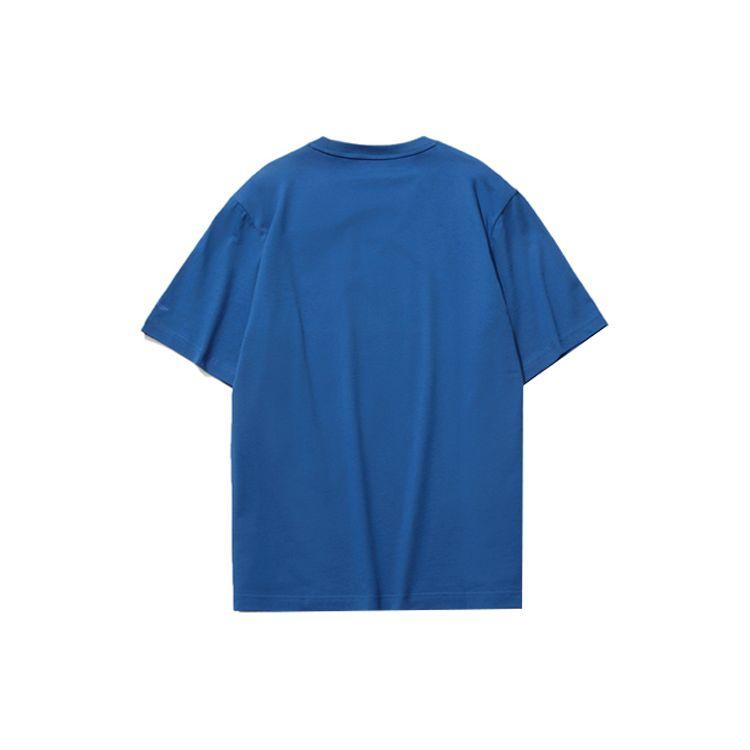 Li-Ning Large Logo Print T-Shirt Men Tops Storm-Blue AHSR401-4