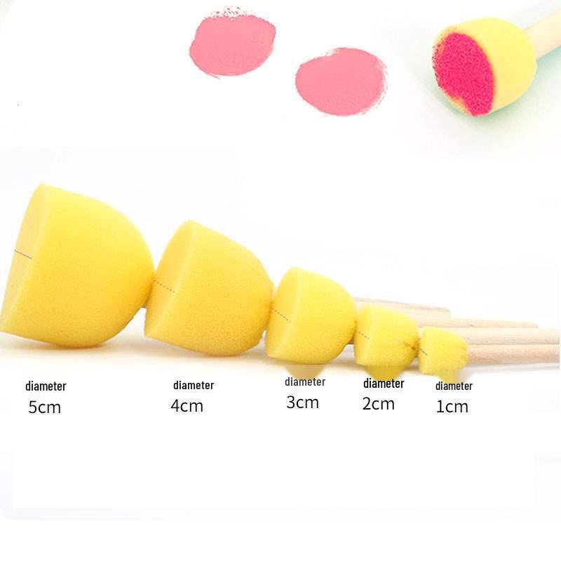 Children's Round Sponge Paint Brush for Art & DIY