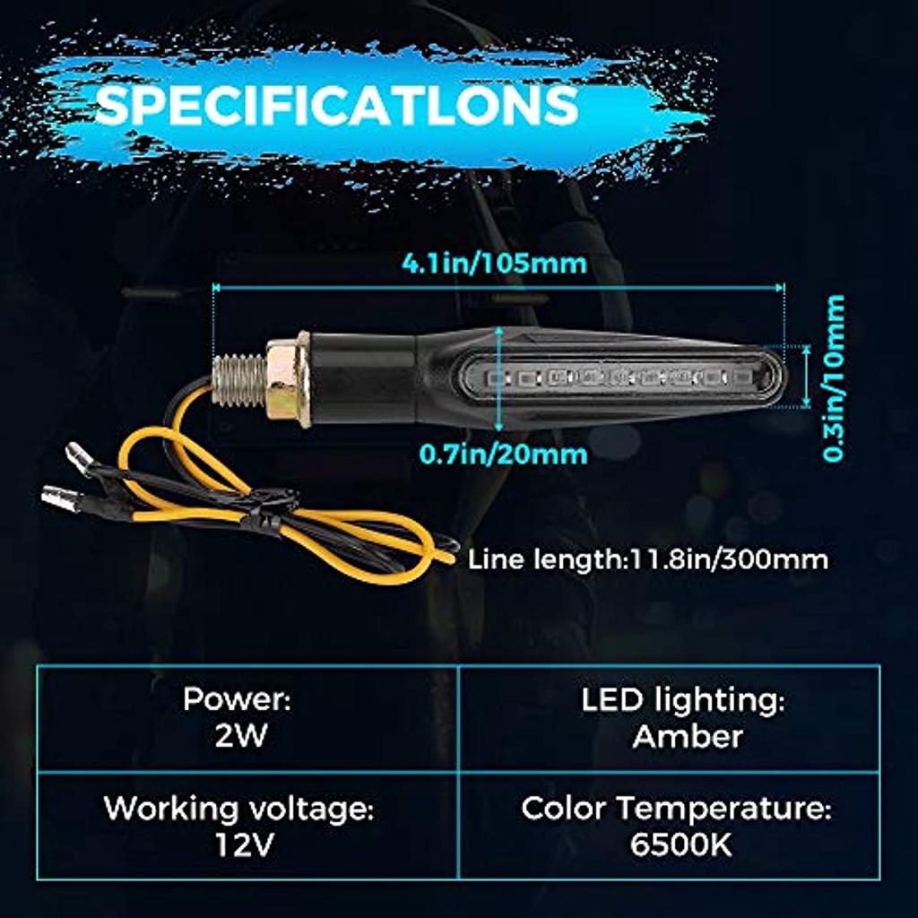 4 Pcs Motorcycle Flashing Approved E24 Universal Flashing Led Sequential 12V 9 Leds Lights Turn Signal Indicator Waterproof Ip67 Indicator Motorcycle