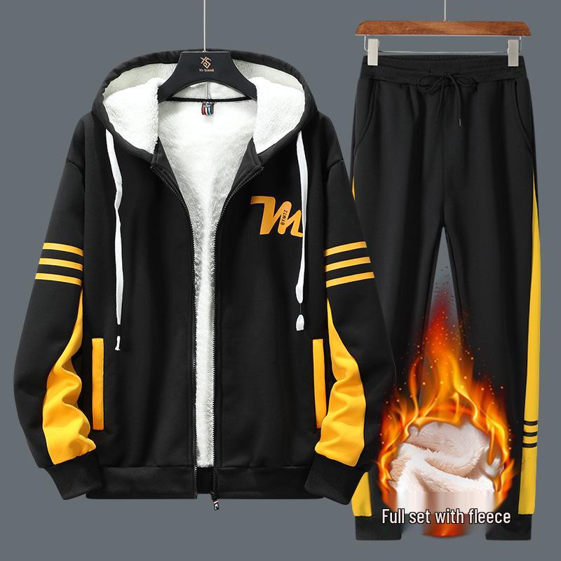 Fleece-Lined Boys' Hoodie - Thick Winter Jacket for Teenagers, Perfect for Autumn Sports and School