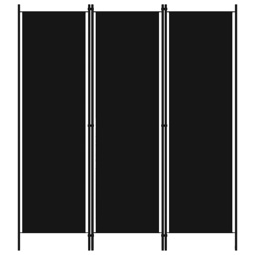 3-teiliger Raumteiler Schwarz 150x180 cm