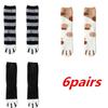 6 Pairs Autumn Winter Coral Velvet Socks Cute Cat Claw Socks For Women Girls Middle Tube Thickened Sleep Socks Home Floor Socks