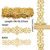 1M Hot Melt Adhesive Metallic Lace Ribbon Crafts DIY Embroidery Lace Trim Iron On Flower 7.6cm Sewing Wedding Dresses Home Decor