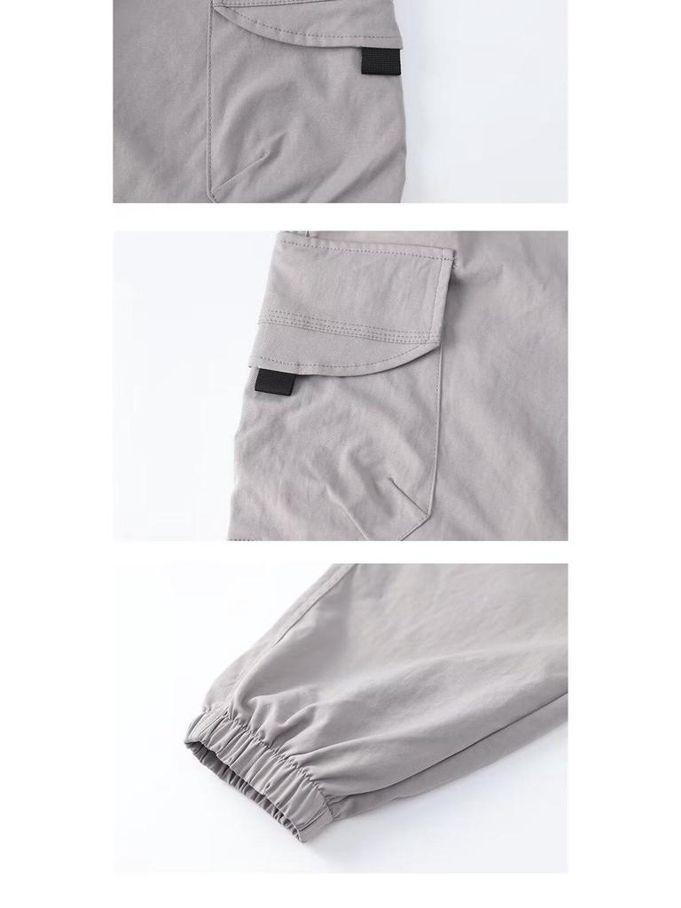 Trendy Boys' Cargo Pants - Casual, Loose Fit, Plus Velvet for Spring, Autumn, Winter