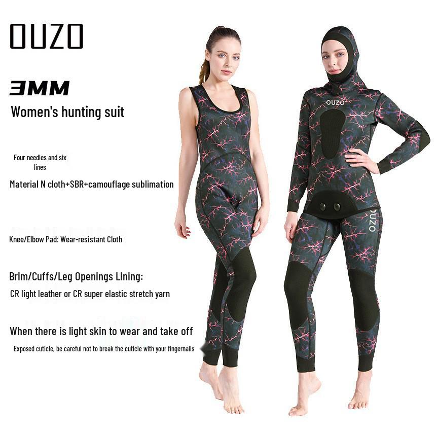 3mm Spear Fishing and Diving Suit: Cold Protection, Warmth, and Versatile Use for Surfing, Free Diving, and Fishing.