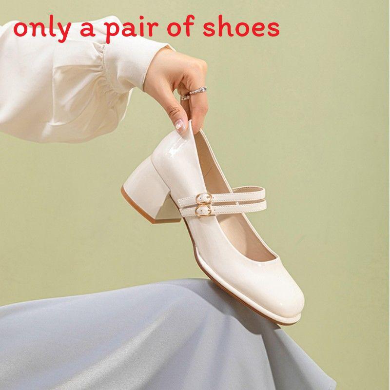 French High Heel Mary Jane Shoes With Chunky Heel For Casual Womens Spring Summer