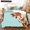 Federa per piumino a forma di giraffa cartone animato King Queen Animali Tropicali Set Biancheria da letto per Bambini Ragazzi Ragazze Adorabile Fauna Selvatica Poliestere Copripiumino