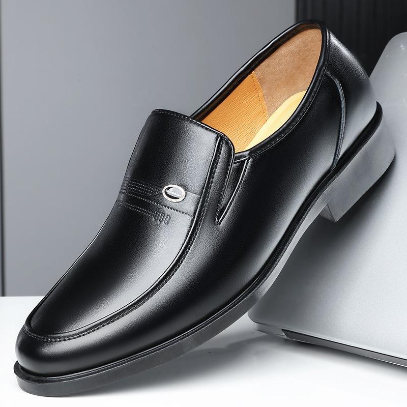 High-quality real soft leather men's business formal leather shoes men's non-slip and breathable middle-aged father leather shoes men