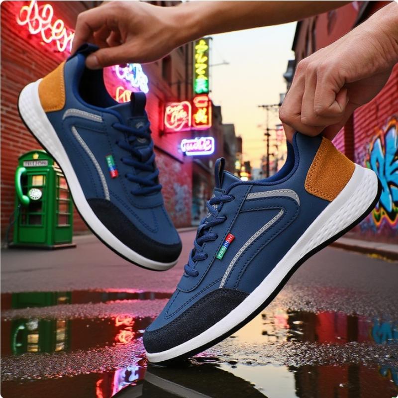 Shoes for Man Fashion Pu Leather Trend Casual Breathable Leisure Male SneakersNon-Slip Footwear Vulcanized Shoes Tenis Masculino
