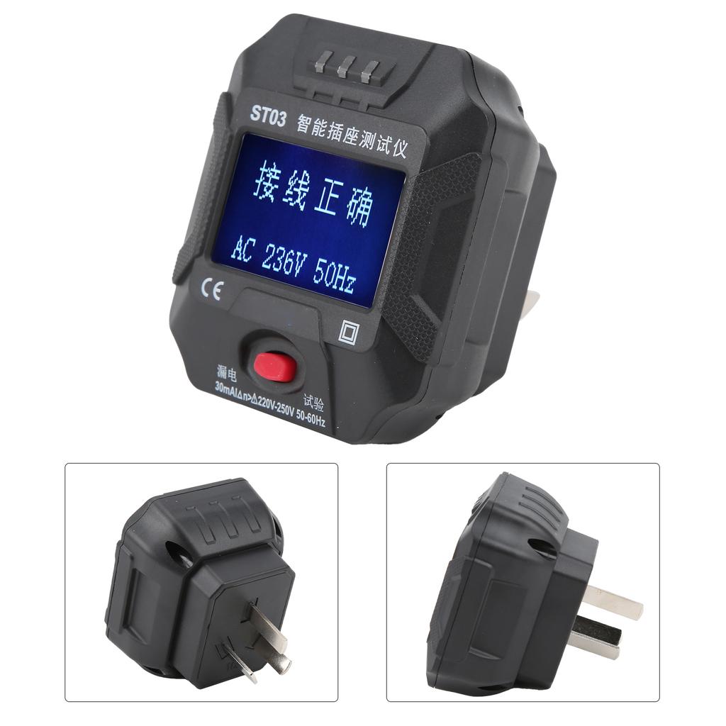 ST03 Steckdosentester Multifunktionaler Elektrischer Schaltkreis Polaritätsspannungsdetektor