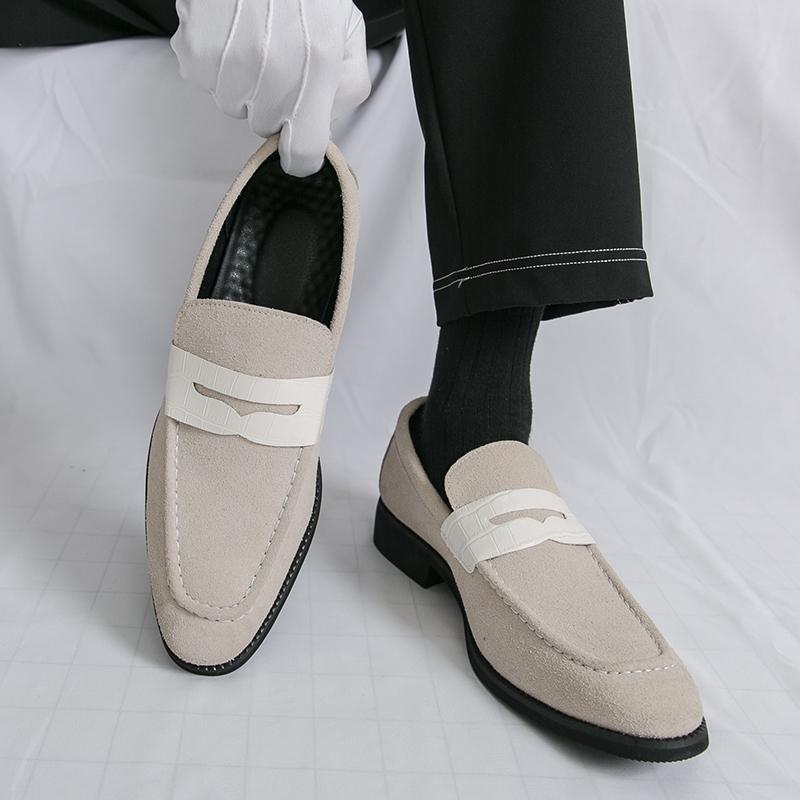 Luxurious Men Business Loafers Men One-foot Comfortable Breathable Fashionable Suede Shoes for Gentlemen Size 38-46 Men Shoes