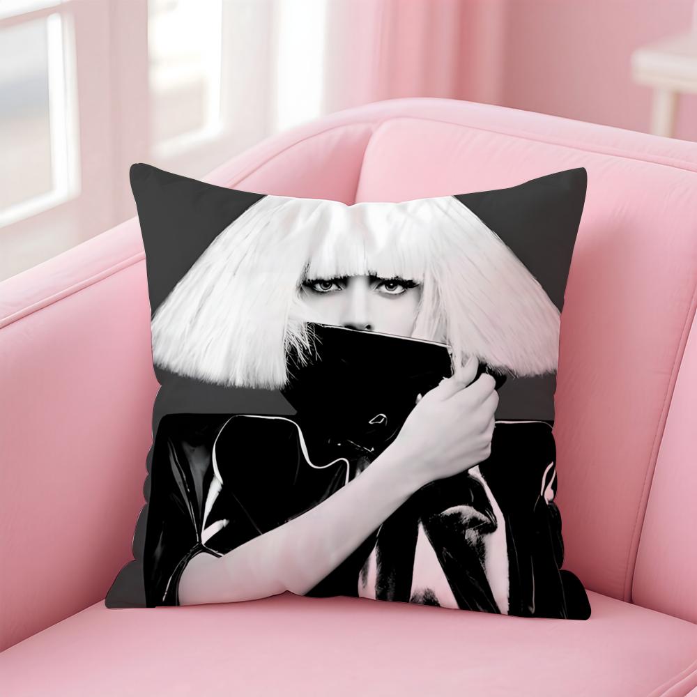 Singer Unique LLady GGaga Cushion Cover Pillow Case Soft Skin Friendly Fabric Comfort Concealed Zipper
