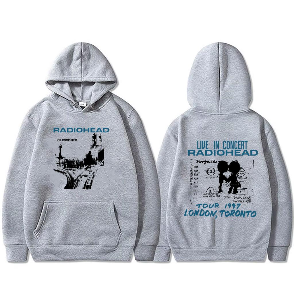 Rock Band Radiohead OK Computer Tour 1997 Hoodie Men Women Hip Hop Oversized Hooded Sweatshirt Streetwear