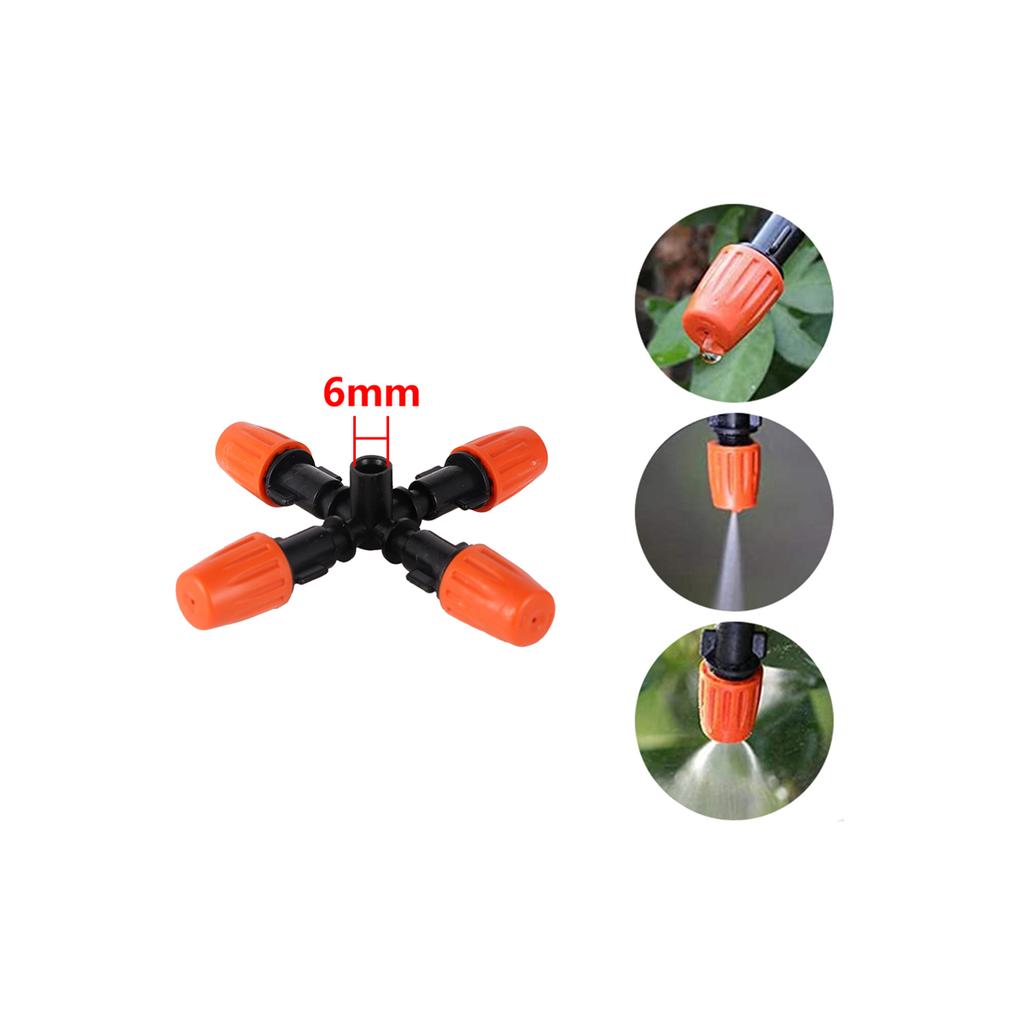 Orange Adjustable Atomizing Nozzle Kit 4/5/6/7-Heads Micro-Sprayer 4/7mm Hose Ground Rod Anti-drip Device Micro-Sprinkler 10Sets