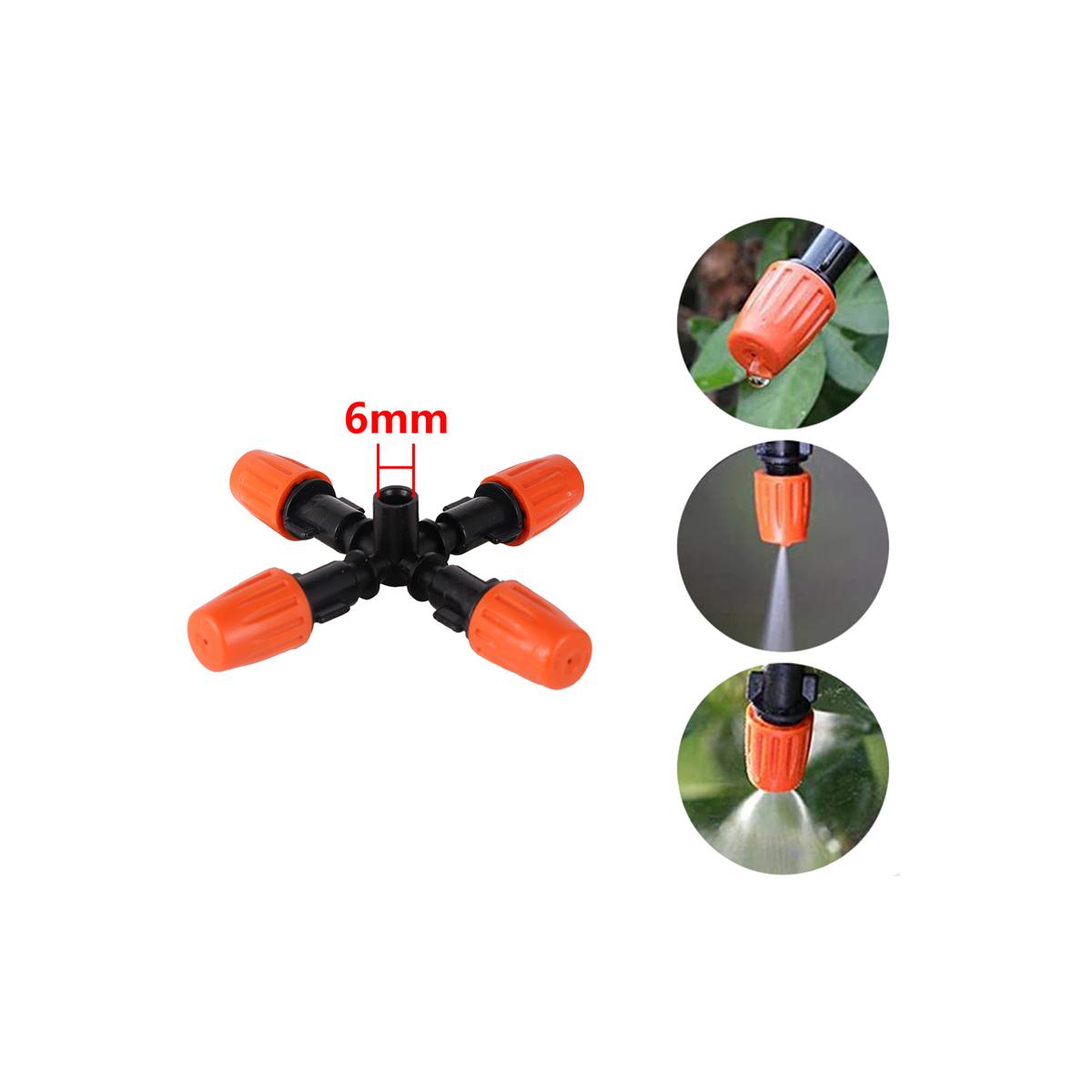 

Orange Adjustable Atomizing Nozzle Kit 4/5/6/7-Heads Micro-Sprayer 4/7mm Hose Ground Rod Anti-drip Device Micro-Sprinkler 10Sets