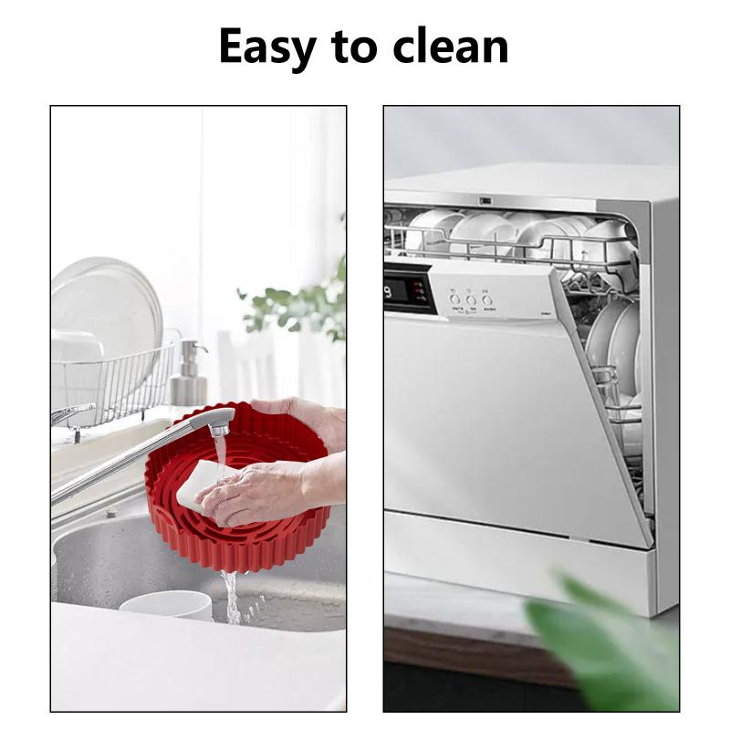 3pcs/2pcs Air Fryer Silicone Pot Reusable Non-stick High Temperature Resistant Air Fryer Liner