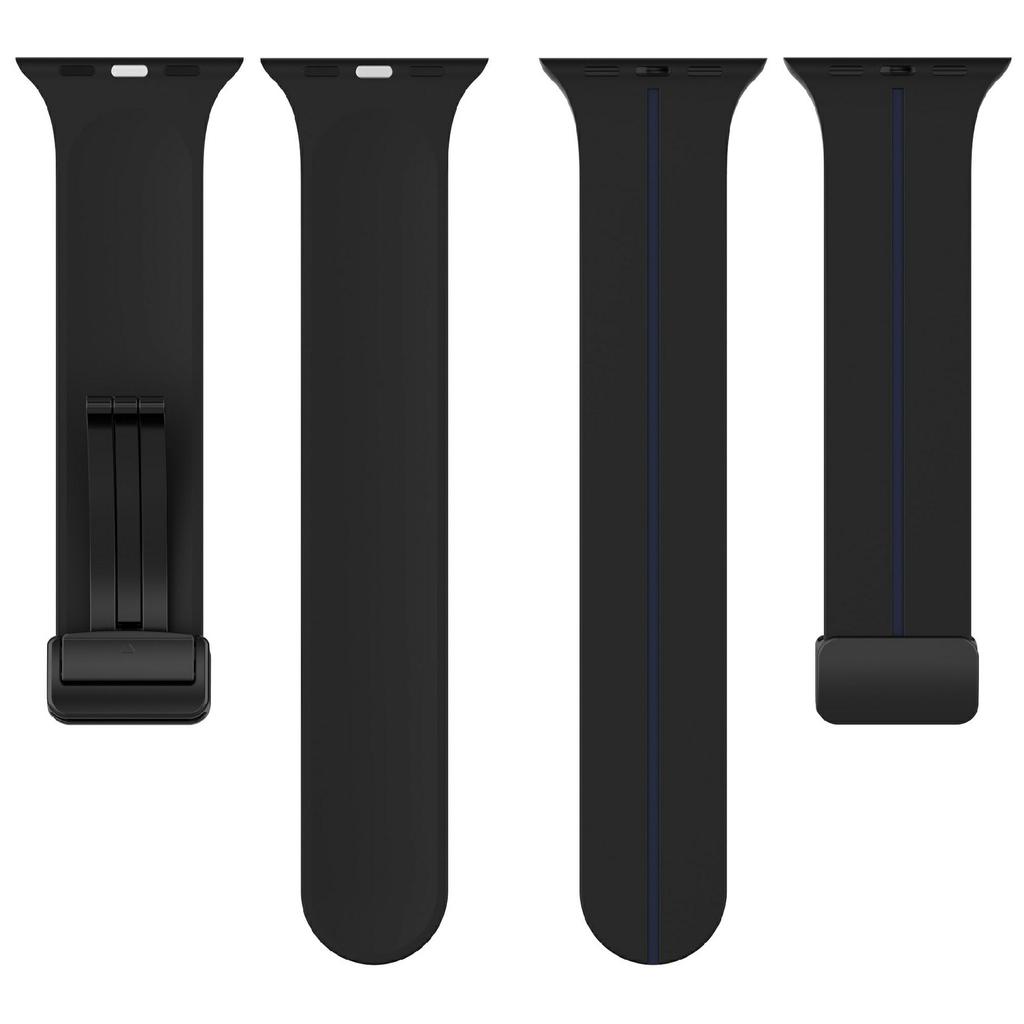 KALEBOL Magnetisches Silikonarmband für Apple Watch Series 10 Ultra 9 8 7 SE 6 5 4 3 2 1 46mm 49mm 45mm 44mm 42mm Gestreiftes Uhrenarmband