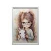 Dziewczynka Z Konikiem Dziewczynka Z Konikiem, 70X100 Cm, Rama Drewniana Ciemny Brąz, Papier Matowy 230 Gsm