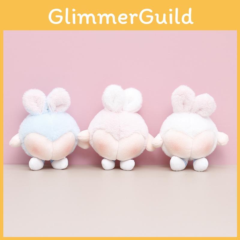 White Cute Blue Pink Rabbit Butt Plush Keychain For Children Gift Collecting And