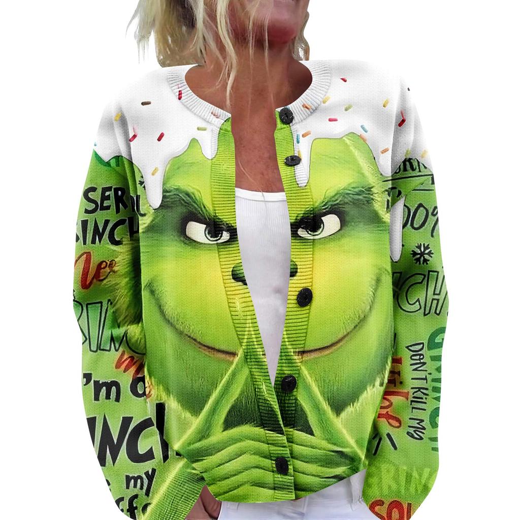 Women'S Christmas Sweater Cute Fun Christmas Sweater Fall And Winter Long Sleeve Knitted Sweater